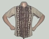 Tiki Tribal Vintage 60's MCINERNY Hawaiian Barkcloth Shirt M