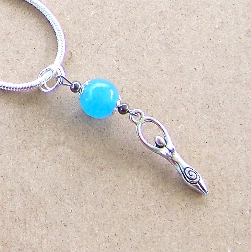 Blue Moon Goddess Sterling Silver Chalcedony Necklace