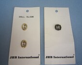 Vintage Barbie Belt Buckles - Tiny Little Brass Metal Doll Size - Price per Card