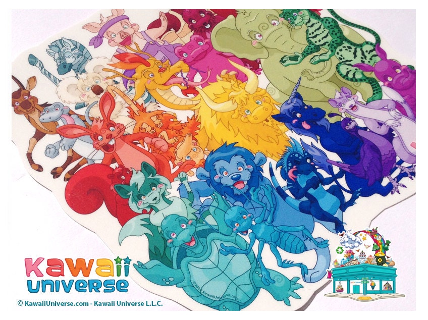 Amazing Appetizing Alphabet Adventure Animals  - XL Large Vinyl Sticker