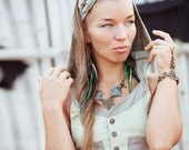 HOODIE LOTUS VEST - Cropped Waist coat - Fair trade Shabby Cottage chic linen silk - Sage green - Size L/xl: Lv-Sg-3