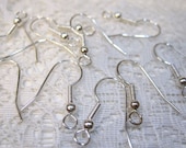 20 Rhodium Silver Plated Steel French Hook Earwires 10 sets