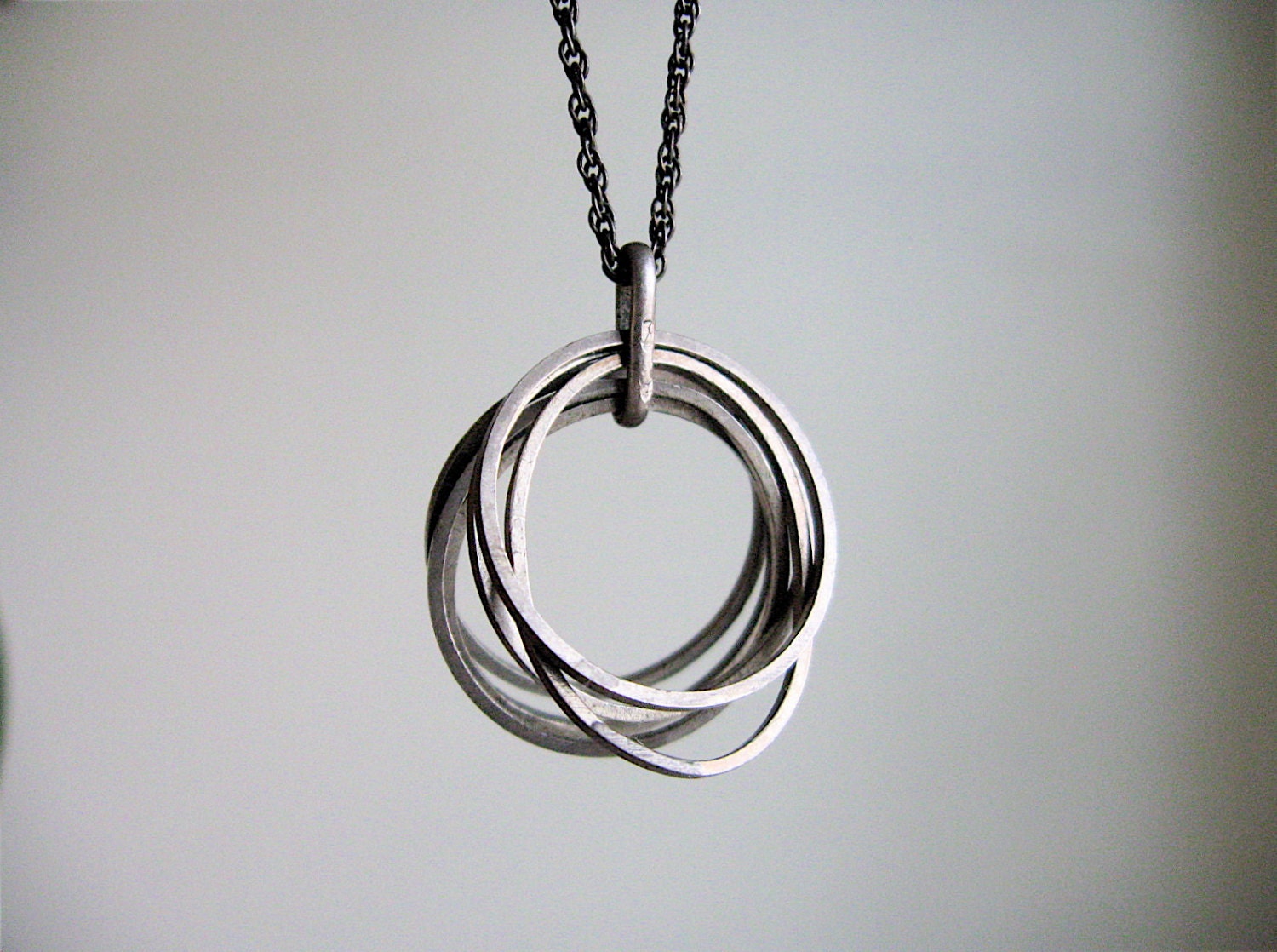 Minimal Banded Loop Necklace. Modern Vintage Jewelry.