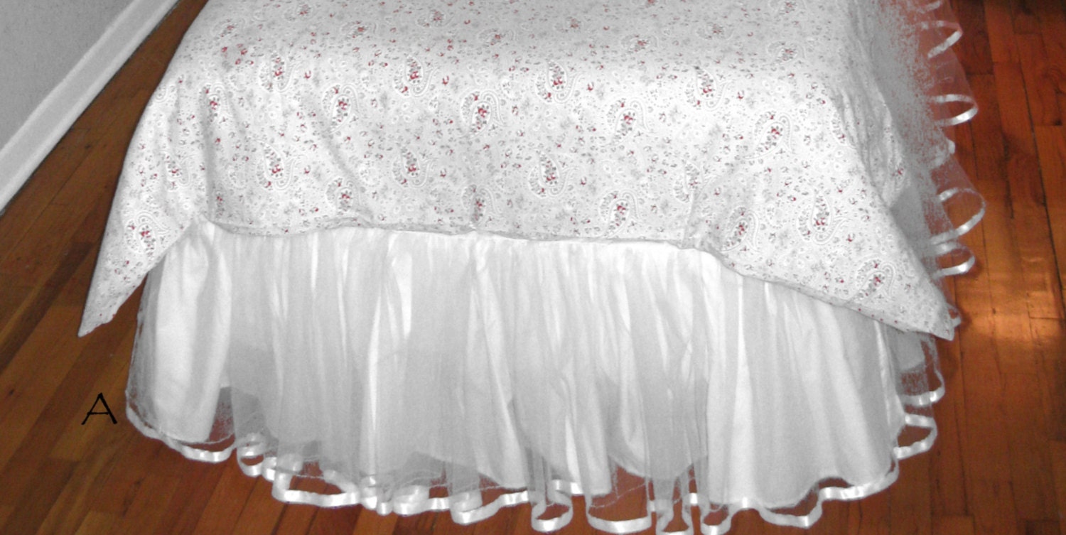 16 Inch Drop CRIB Size Tulle Bedskirt - White, Cream, Yellow, or Gold