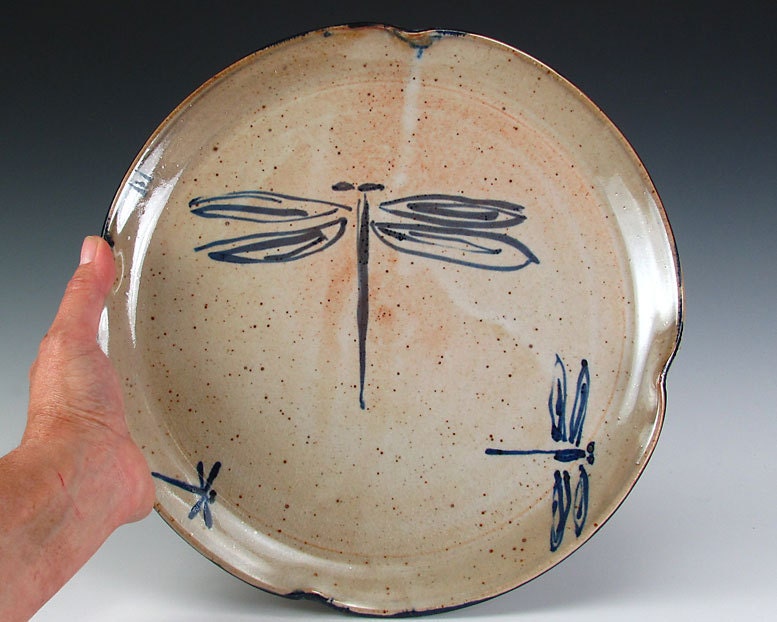 Stoneware Dragonfly Platter