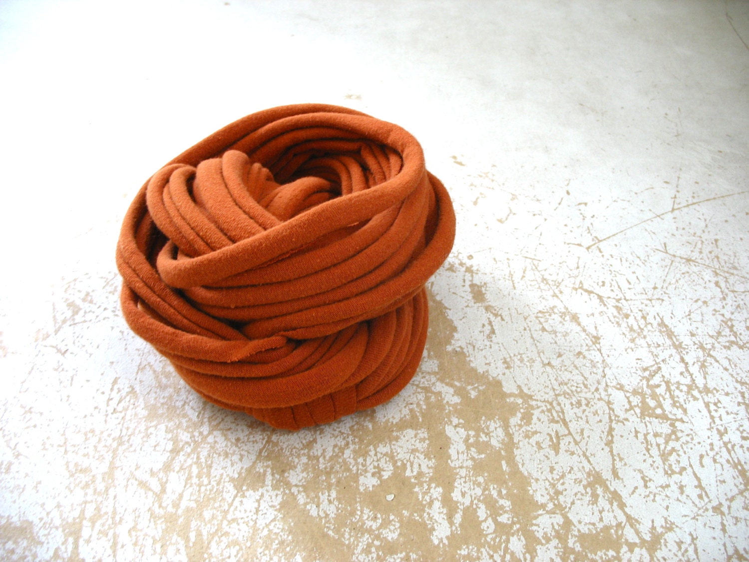 Burnt Orange Scarf, Orange Fabric Scarf Necklace, Handmade Scarf Necklace, CLAMORED