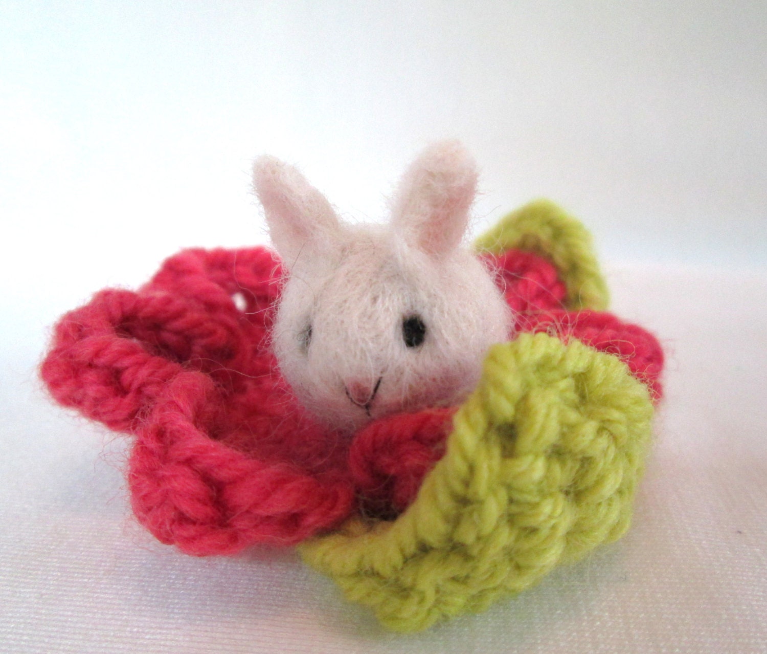 Miniature Felted Felt Bunny OOAK Rabbit Pet Tiny by Lovinclaydolls Lovin Clay Dolls Artist Lisa Haldem