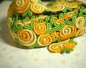 Beautiful Vintage Rose Trim - Lemon
