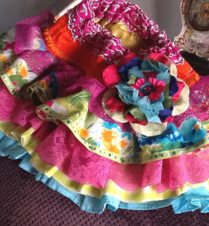 Vintage Lace Ruffled Skirt Super Trendy  Spring/Summer  by Rosanna Hope for Babybonbons, shabby chic flower girl