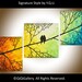 Original Oil Landscape Painting Impasto Love Birds Tree painting Wall Decor "Harmony" by QIQIGALLERY