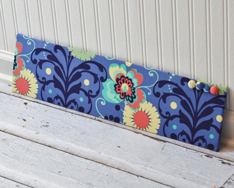 Fabric Covered Magnet Board - Amy Butler Periwinkle 6 x 24 inch