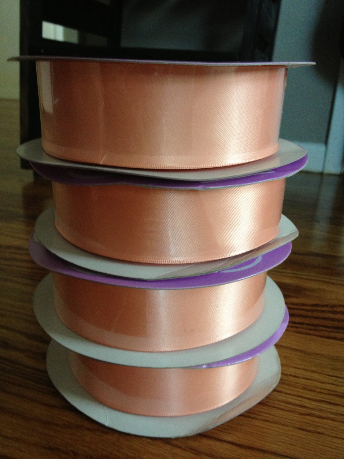 Peach Double Faced Satin ribbon 1 1/2" 200 yds