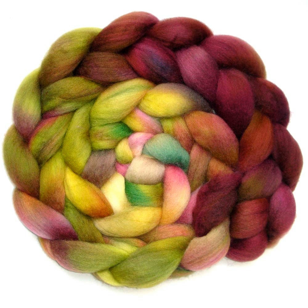 Roving Handdyed BFL - Apple, 5.2 oz.