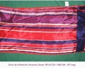 Vintage 1980s Oscar de la Renta Silk Long Bright Stripes Scarf Vesties Red Paper Clip Charity Fund