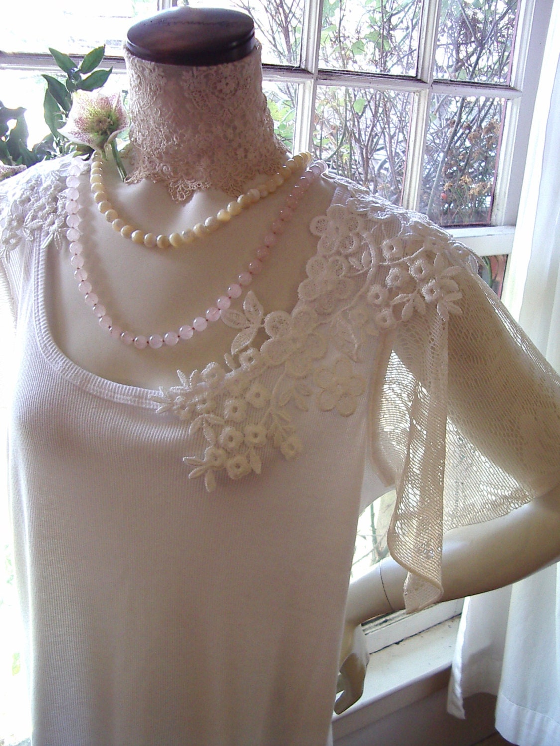 spring fleurette plus size blouse top shirt ivory white vintage inspired lace 1X 2X 3X