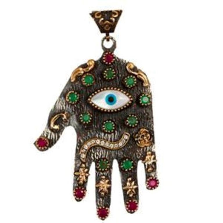 Hand of Hamsa Silver Pendant