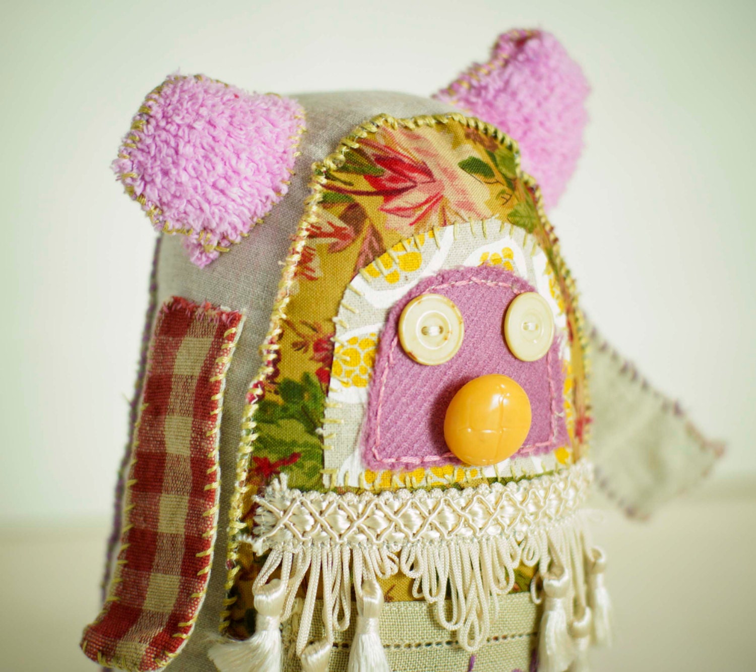 Gradually - an invisible friend Softie Keepsake in vintage fabric