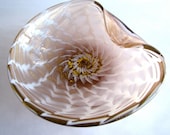 Vintage Murano Glass Bowl Pink and Gold