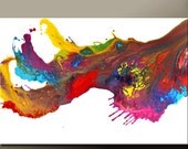 Abstract Canvas Art Painting 36x24 Original Modern Contemporary Paintings by Destiny Womack - dWo - Chasing Rainbows