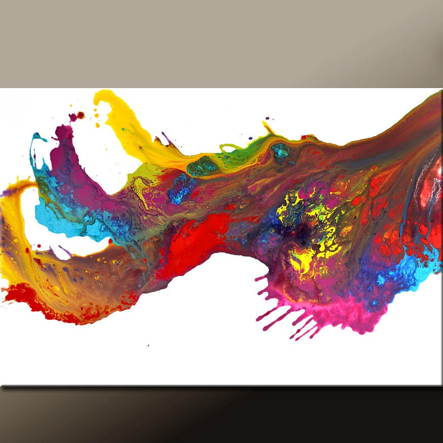 Abstract Canvas Art Painting 36x24 Original Modern Contemporary Paintings by Destiny Womack - dWo - Chasing Rainbows