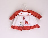 Vintage baby blouse calico giraffe 3 months