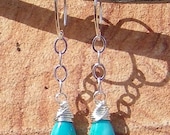 Sleeping Beauty Turquoise Handcrafted Artisan Sterling Silver Earrings