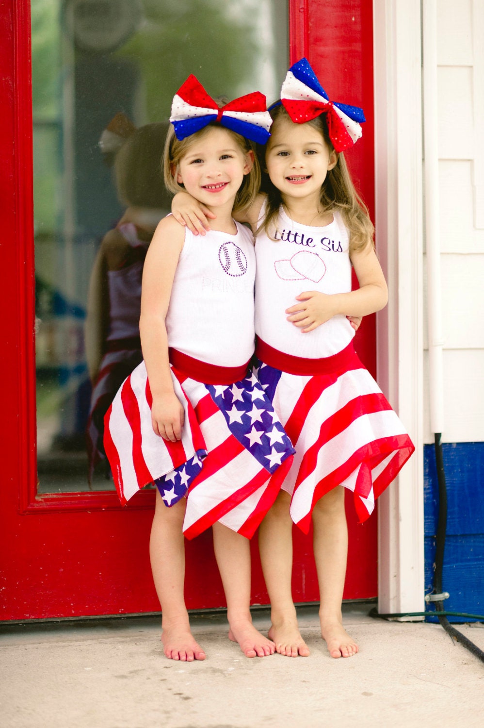 4th of July Bandana Twril Skirt - So cute for July 4th, perfect for Parade, Picnic, Pageant, Photos - fits girls 2-6X