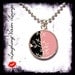 Flower Jewelry - Art Deco Necklace - Art Deco Pink Style-D Small Pendant - Square Or Round - Flower Necklace - Art Deco Jewelry Leaves Tree