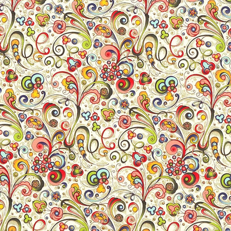 Made In Italy Authentic Florentine Paper Traditional Print Colorful Art Nouveau