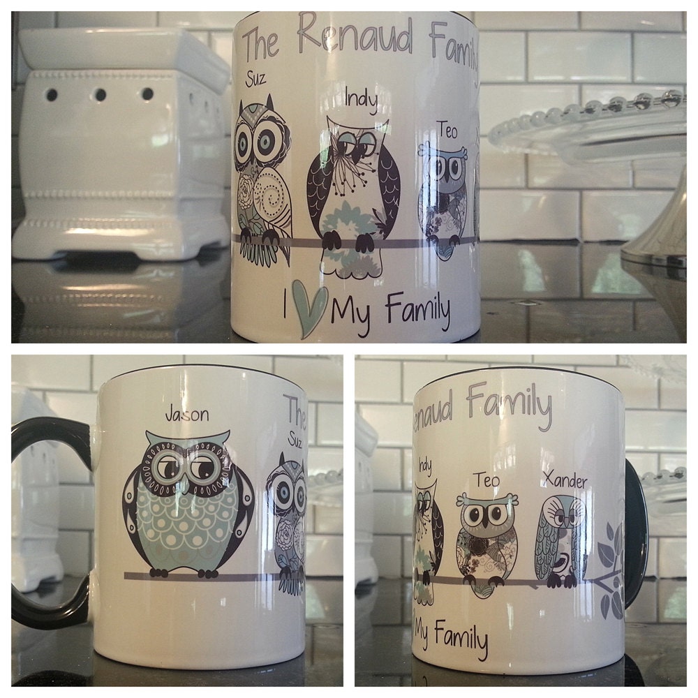 NEW  Personalized Owl Family Coffee Mug