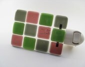 Night Light Fused Glass Purple, Green, Steel Blue
