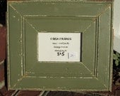 3 x 5 GREEN old vintage wood picture frame