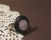 Layered Vintage Button Adjustable Ring