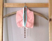 COLLAR NECKLACE PEACH Teal Peter Pan Retro "Pretty Penny"