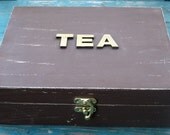 Tea Box Brown Shabby Chic / Tea Bag Box