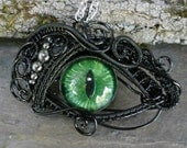 Gothic Steampunk Black Evil Cat Eye by Twisted Sister Arts