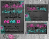 Ashlee - Modern Swirl Wedding Invitation Set  - Digital Printable Files
