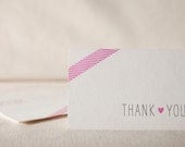 Letterpress & Foil Thank You Cards - Thank You Heart. Bamboo paper, kraft envelopes, set of 6 cards. F4-53
