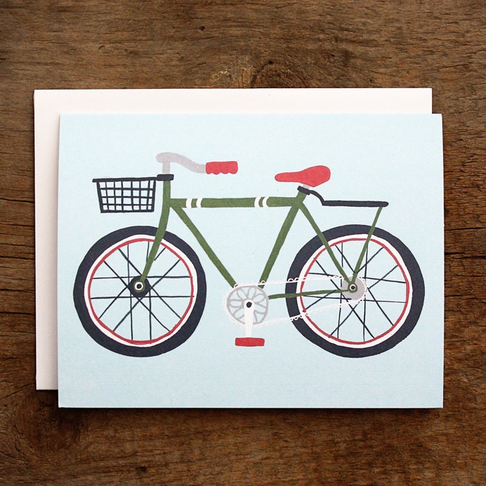 Blue Bike Illustrated Card