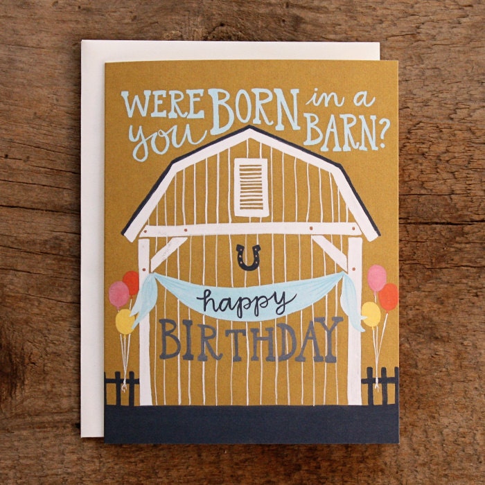 Birthday Barn Illustrated Card