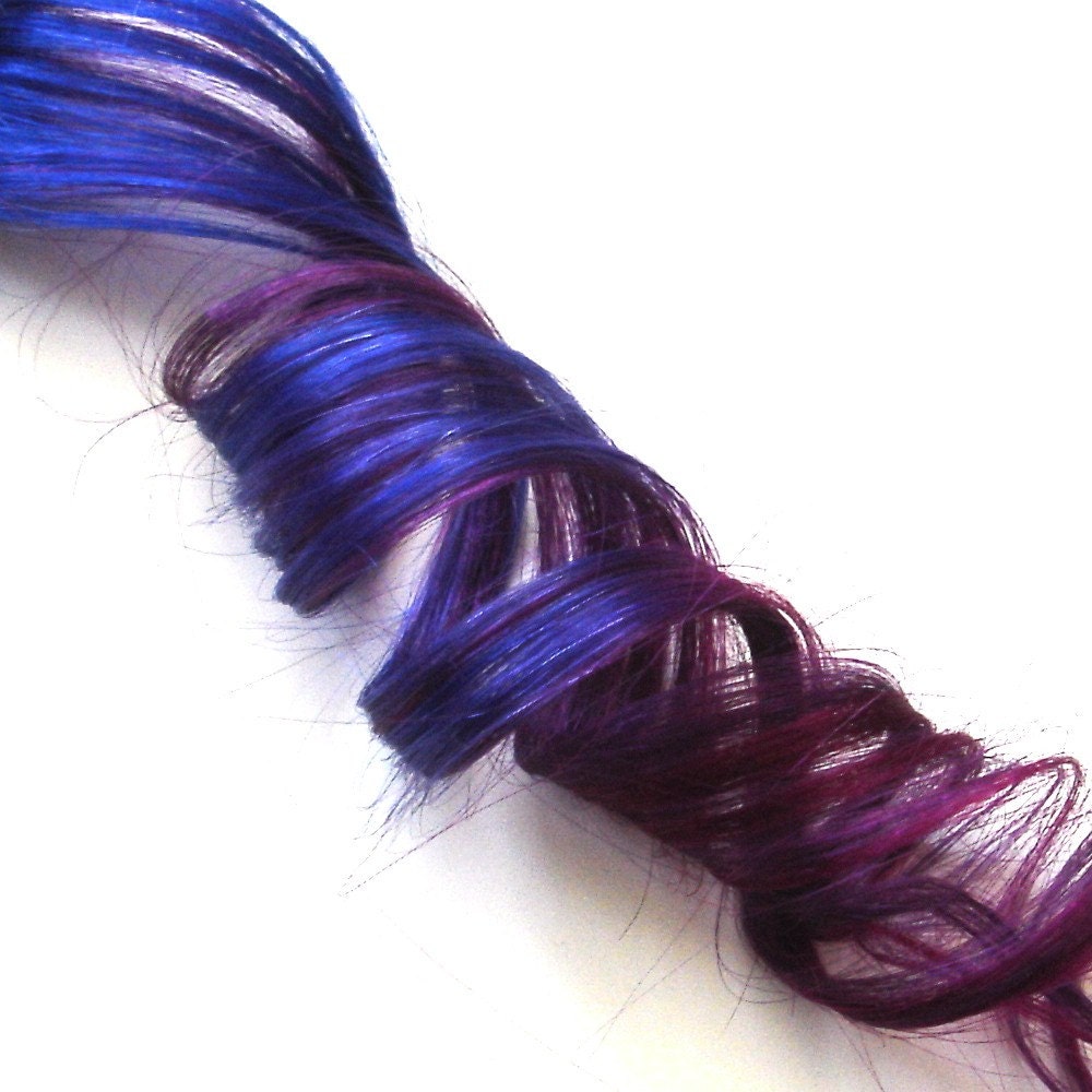 Hair Extensions - Fuchsia, Purple, Violet Clip-In Streak pink magenta two tone dip dye