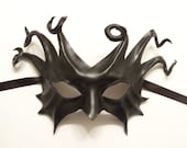 Black Leather Mask with Twisting Curls