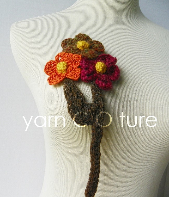 The Long Stemmed Brooch - Fiber Art Pin