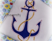 Satin Anchor Embroidery Applique Design