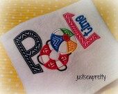 Pool Time Embroidery Applique Design