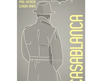 Movie poster Casablanca 12x18 inches retro print