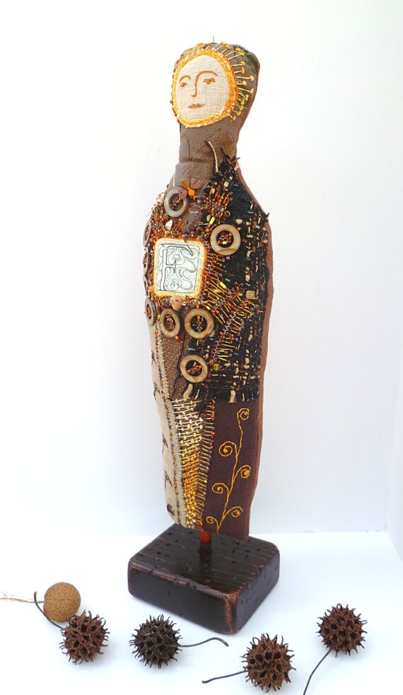 Art doll IV, fiber art soft sculpture