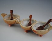 Pale Orange and Tan Three Bowl Dish