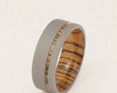 Bocote Wood Ring with a Sandblasted Titanium Band