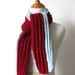 Chunky Ribbed Two-Toned Scarf in Cranberry and Glacier - Ready To Ship